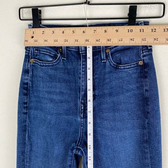 True Religion Fey Flare Jeans Size 25 Dark Blue Stretch High Rise West 70s *flaw - Picture 11 of 14